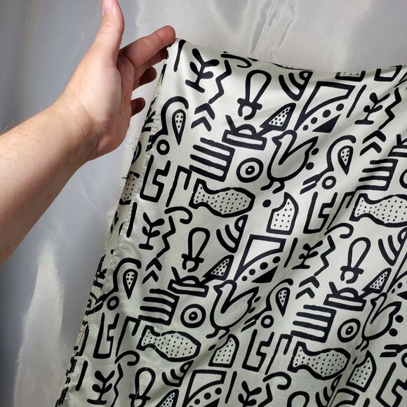 Sante Classics Kaftan Long Pullover White Black Ancient Hieroglyphics OSFM - Picture 6 of 9